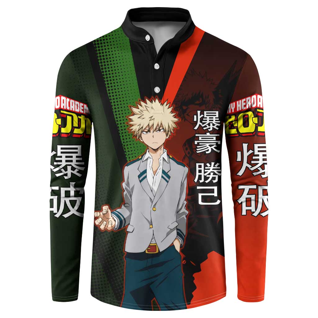 Katsuki Bakugo Dynamight Button Sweatshirt Japanese Comic Book Style