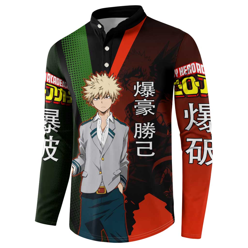 Katsuki Bakugo Dynamight Button Sweatshirt Japanese Comic Book Style