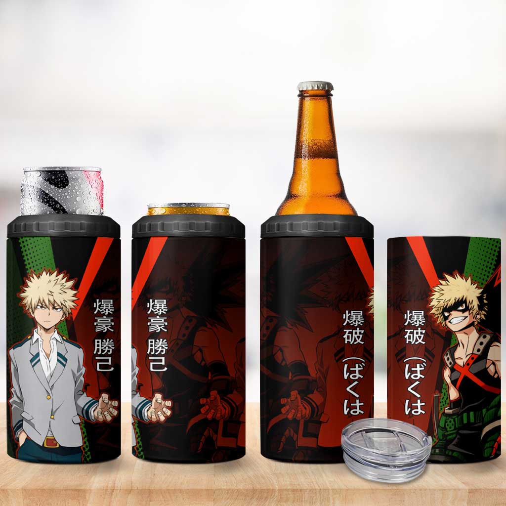 Katsuki Bakugo Dynamight 4 in 1 Can Cooler Tumbler Japanese Comic Book Style