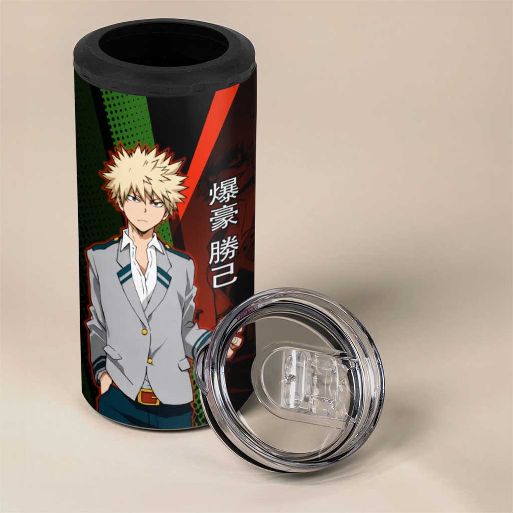 Katsuki Bakugo Dynamight 4 in 1 Can Cooler Tumbler Japanese Comic Book Style