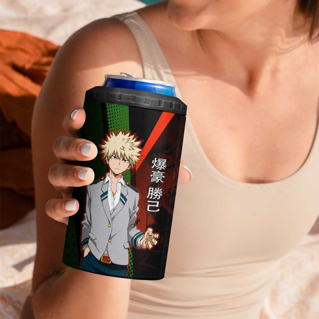 Katsuki Bakugo Dynamight 4 in 1 Can Cooler Tumbler Japanese Comic Book Style