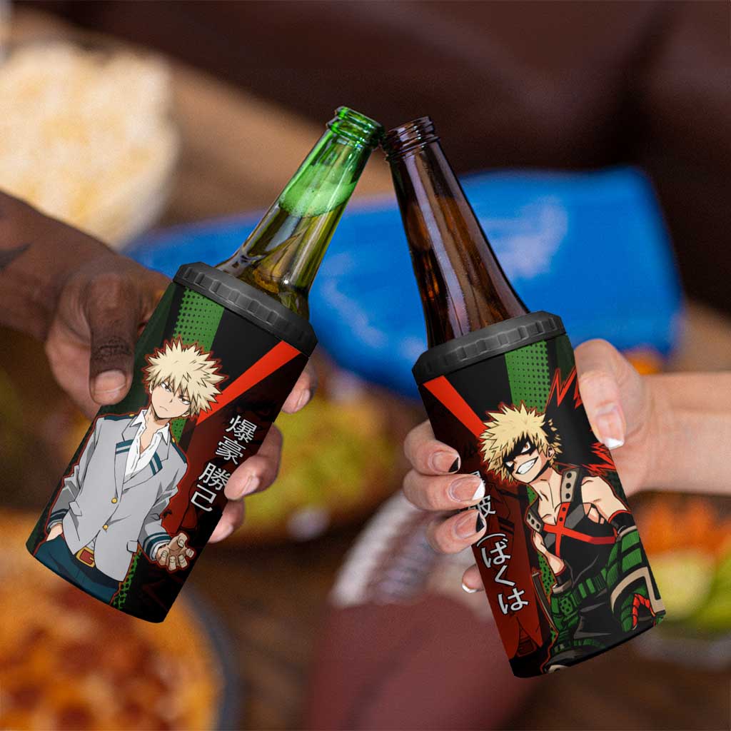 Katsuki Bakugo Dynamight 4 in 1 Can Cooler Tumbler Japanese Comic Book Style