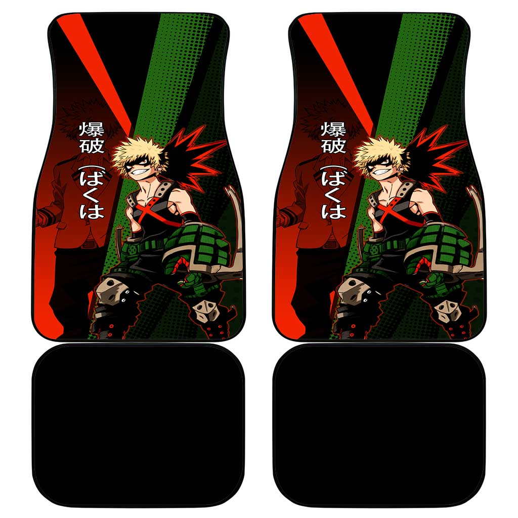 Katsuki Bakugo Dynamight Car Mats Japanese Comic Book Style