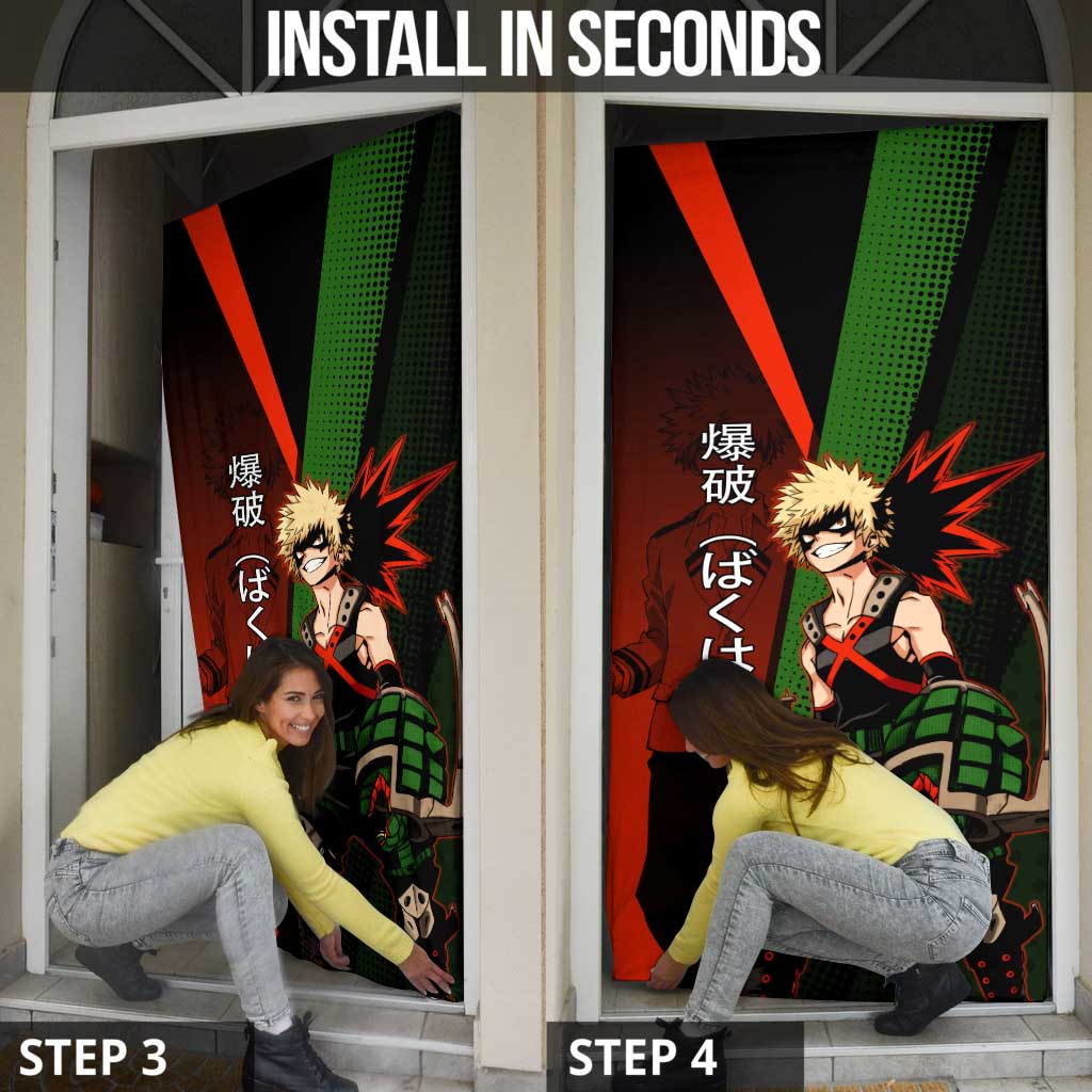 Katsuki Bakugo Dynamight Door Cover Japanese Comic Book Style