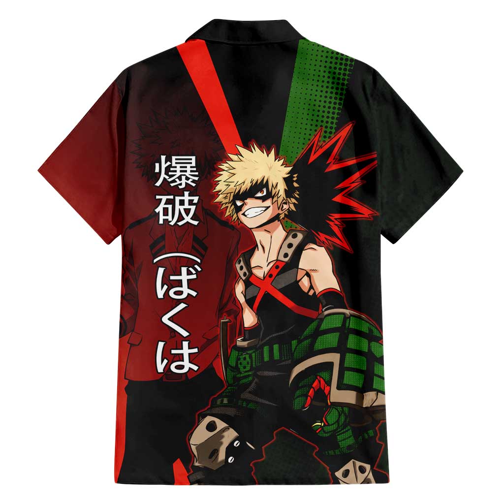 Katsuki Bakugo Dynamight Family Matching Tank Maxi Dress and Hawaiian Shirt Japanese Comic Book Style