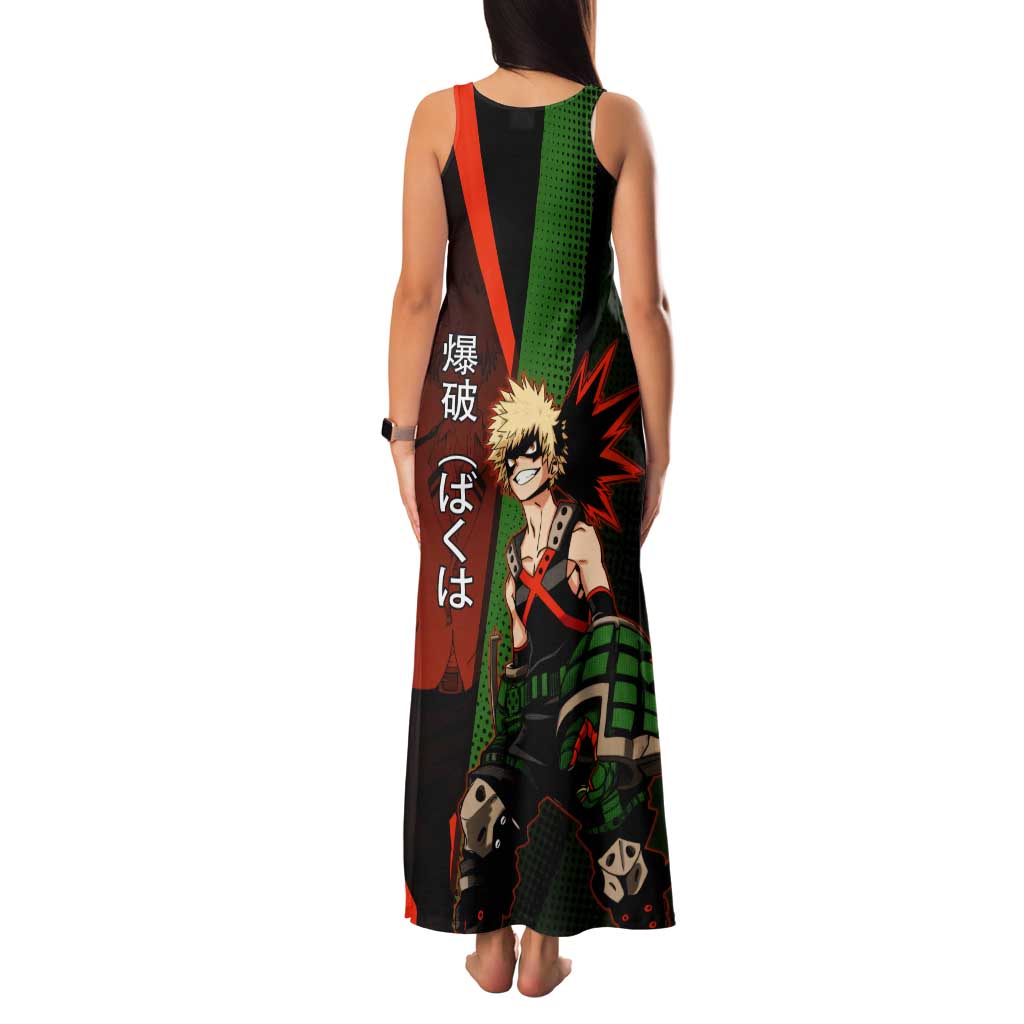 Katsuki Bakugo Dynamight Family Matching Tank Maxi Dress and Hawaiian Shirt Japanese Comic Book Style