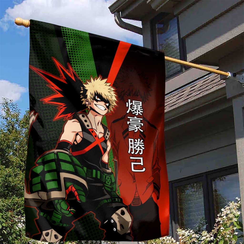 Katsuki Bakugo Dynamight Garden Flag Japanese Comic Book Style