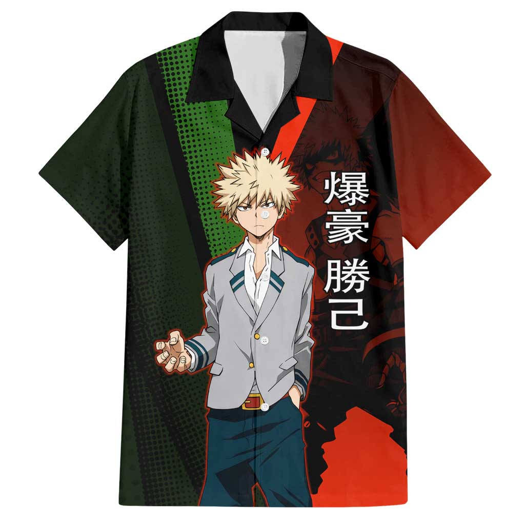Katsuki Bakugo Dynamight Hawaiian Shirt Japanese Comic Book Style