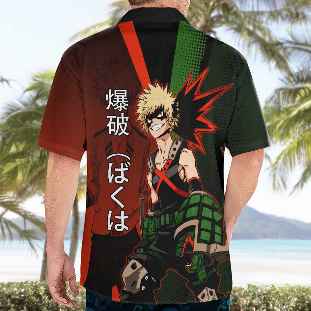 Katsuki Bakugo Dynamight Hawaiian Shirt Japanese Comic Book Style