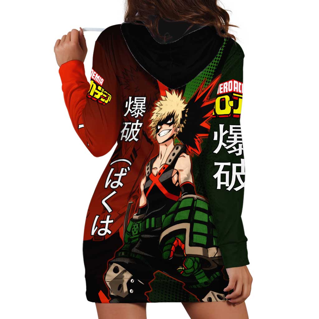 Katsuki Bakugo Dynamight Hoodie Dress Japanese Comic Book Style