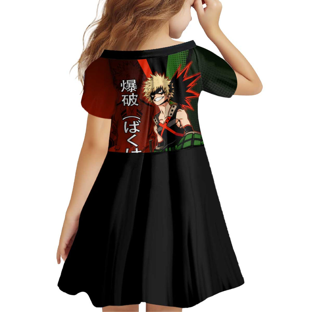 Katsuki Bakugo Dynamight Kid Short Sleeve Dress Japanese Comic Book Style