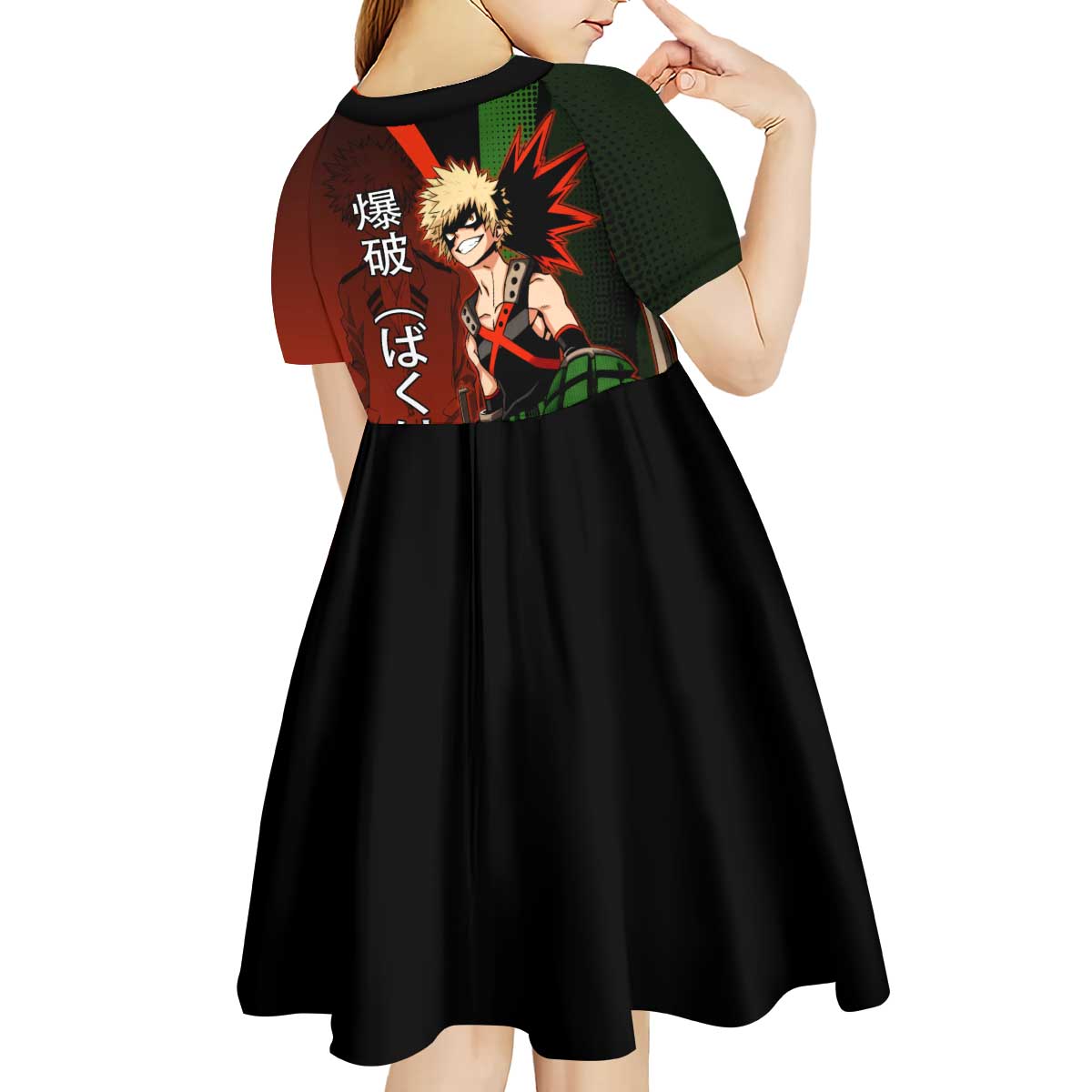 Katsuki Bakugo Dynamight Kid Short Sleeve Dress Japanese Comic Book Style