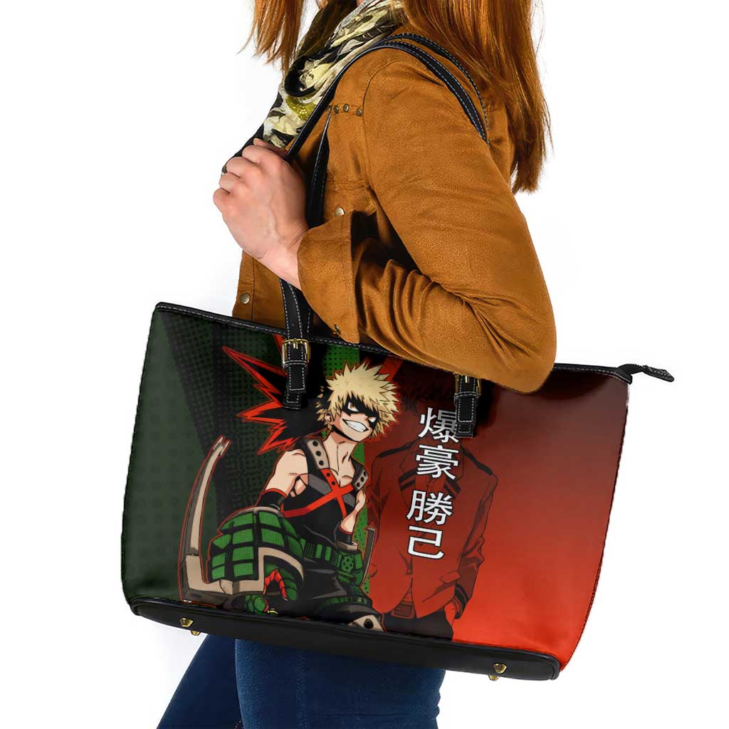 Katsuki Bakugo Dynamight Leather Tote Bag Japanese Comic Book Style