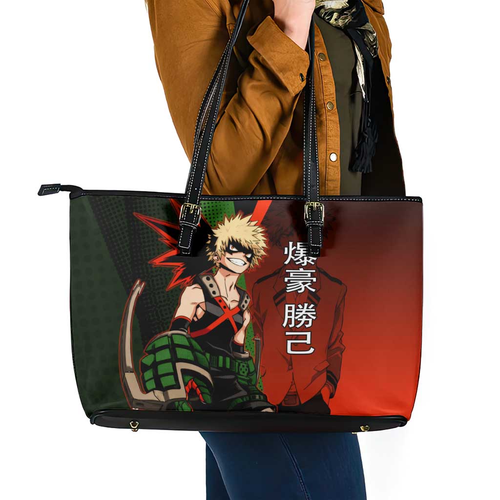 Katsuki Bakugo Dynamight Leather Tote Bag Japanese Comic Book Style