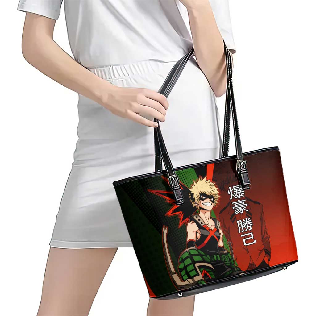 Katsuki Bakugo Dynamight Leather Tote Bag Japanese Comic Book Style