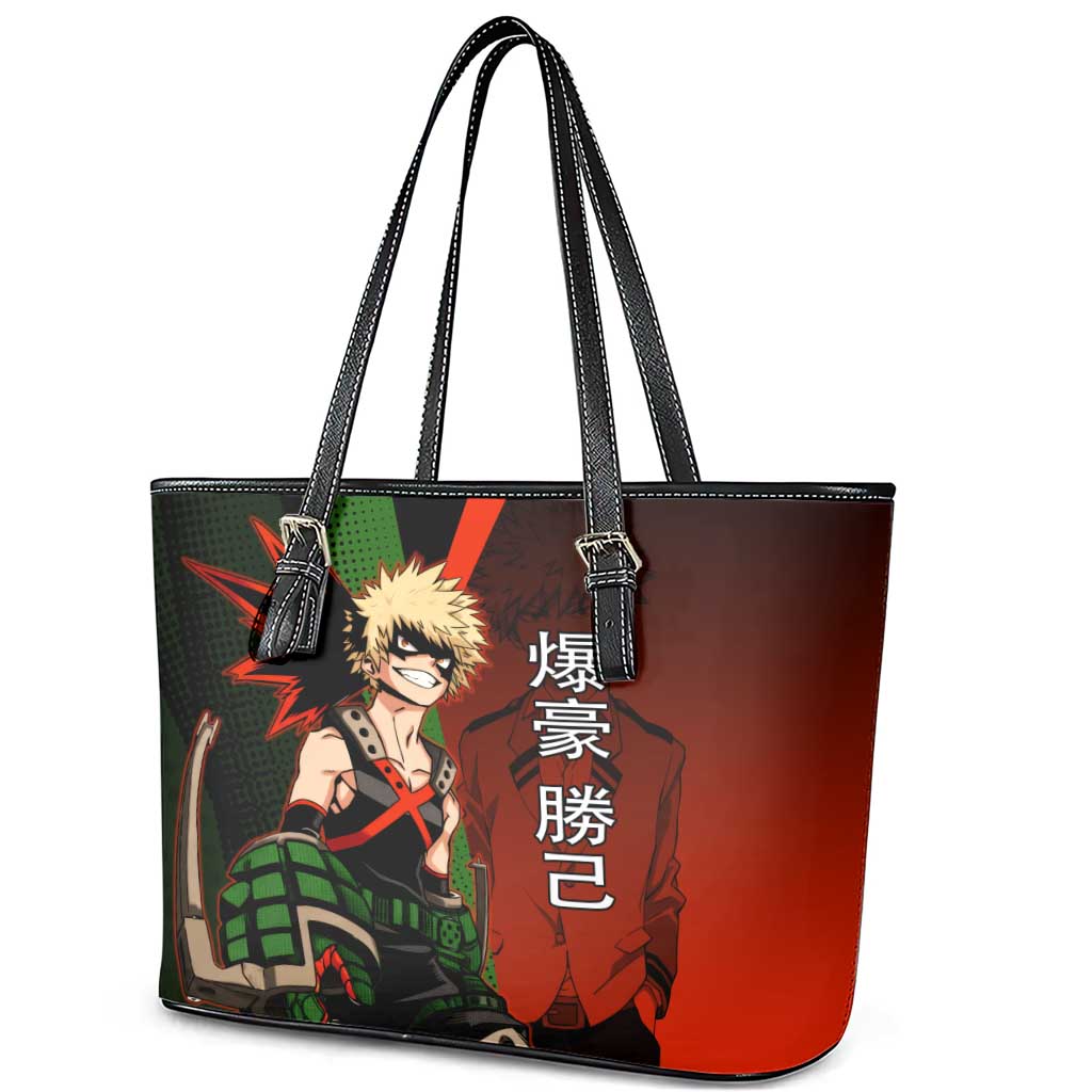 Katsuki Bakugo Dynamight Leather Tote Bag Japanese Comic Book Style