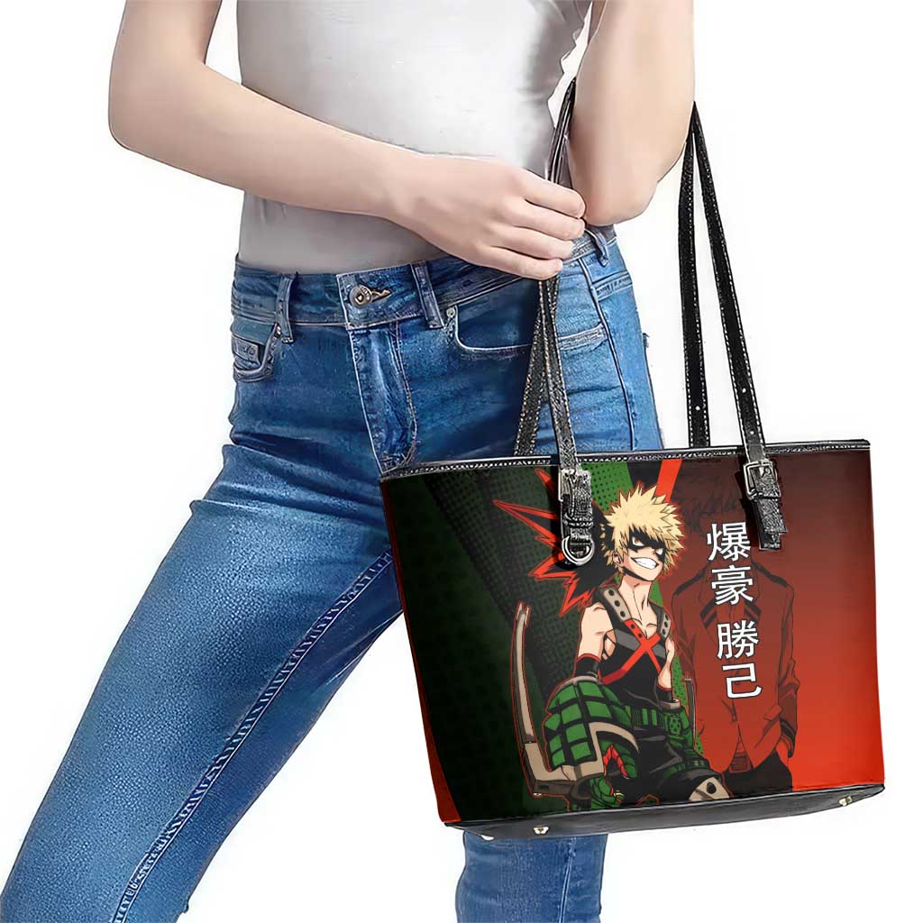 Katsuki Bakugo Dynamight Leather Tote Bag Japanese Comic Book Style