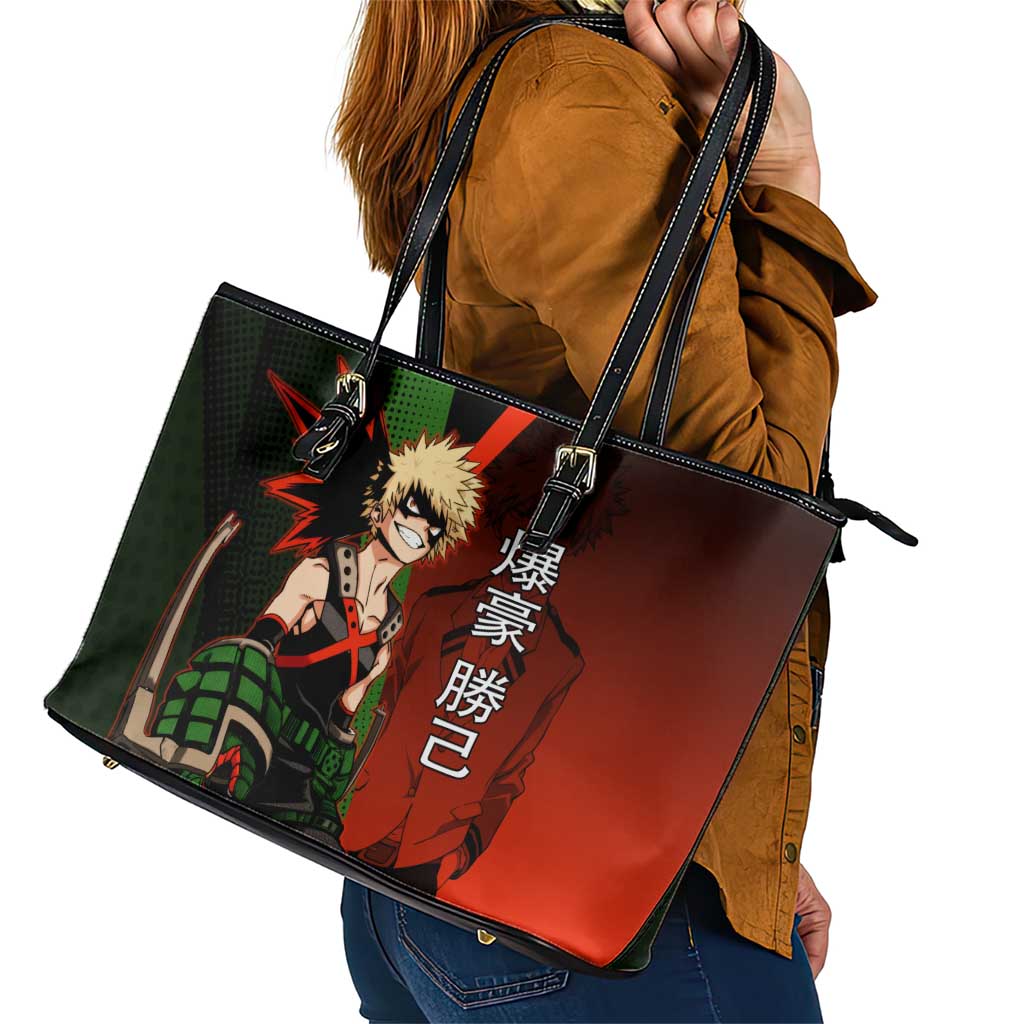 Katsuki Bakugo Dynamight Leather Tote Bag Japanese Comic Book Style