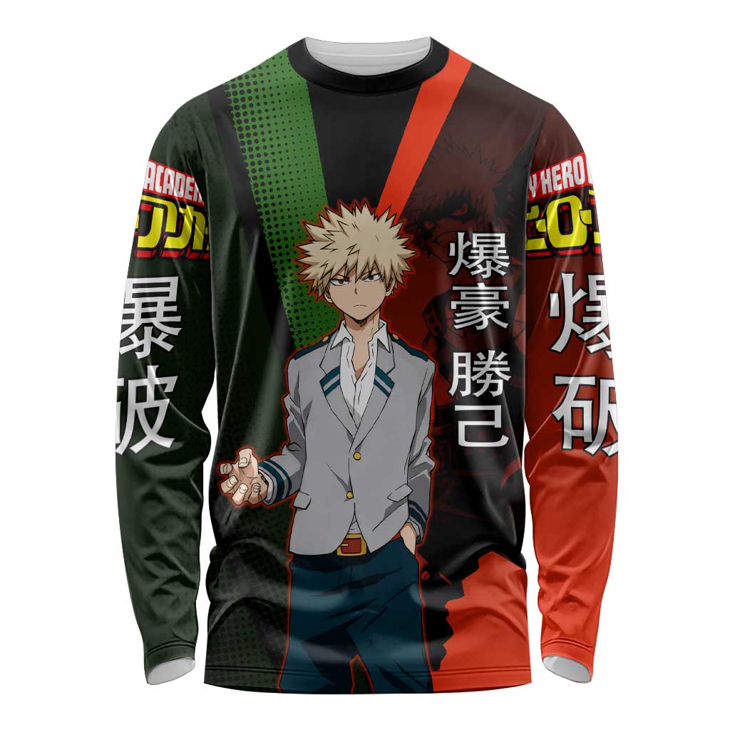 Katsuki Bakugo Dynamight Long Sleeve Shirt Japanese Comic Book Style