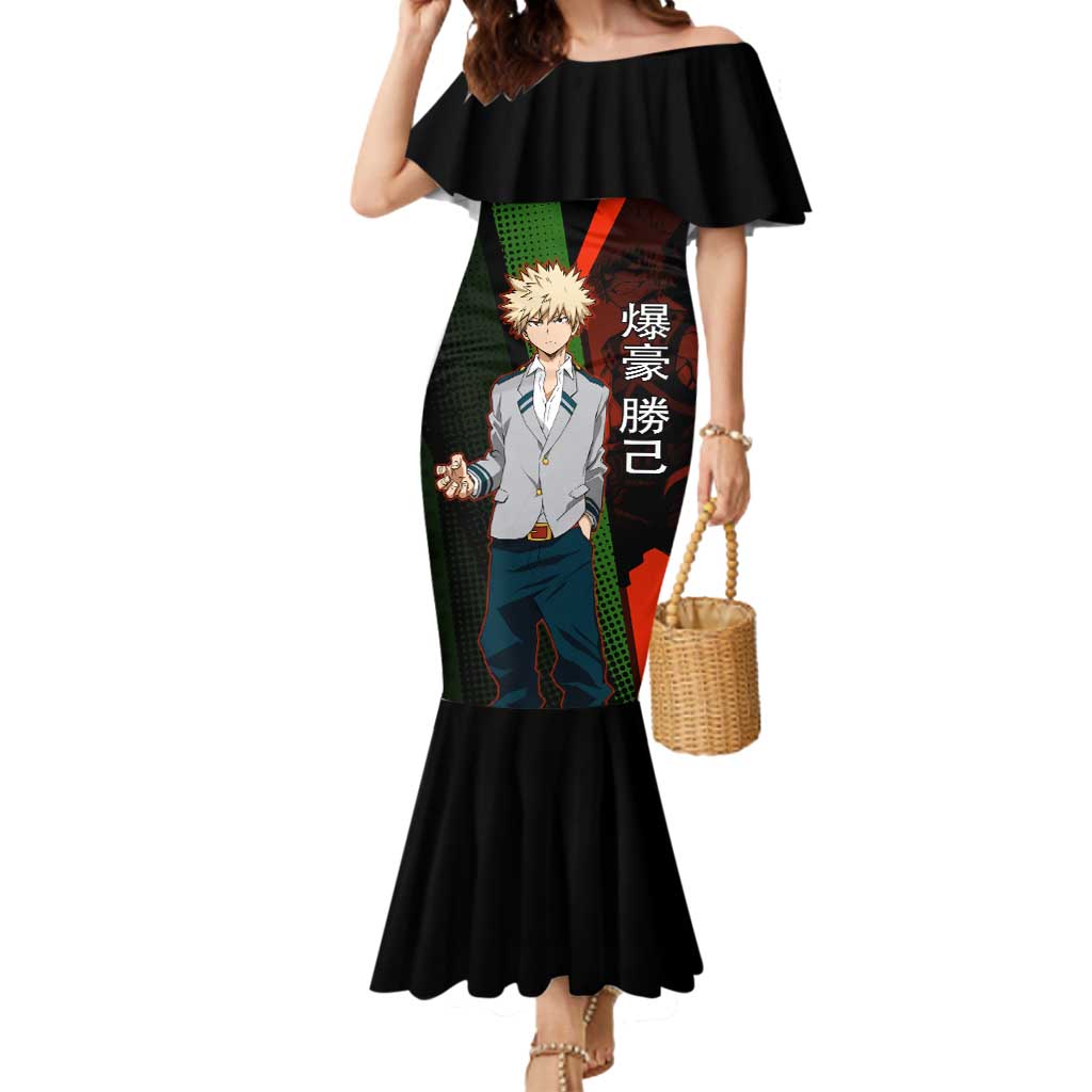 Katsuki Bakugo Dynamight Mermaid Dress Japanese Comic Book Style