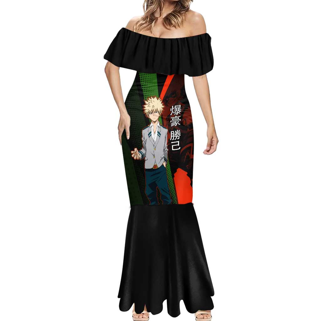 Katsuki Bakugo Dynamight Mermaid Dress Japanese Comic Book Style