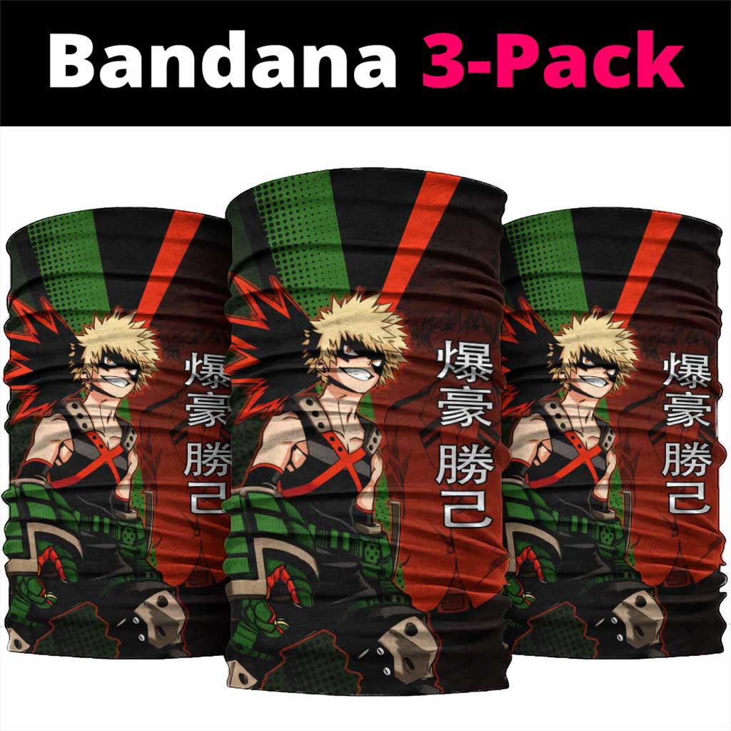 Katsuki Bakugo Dynamight Neck Gaiter Japanese Comic Book Style