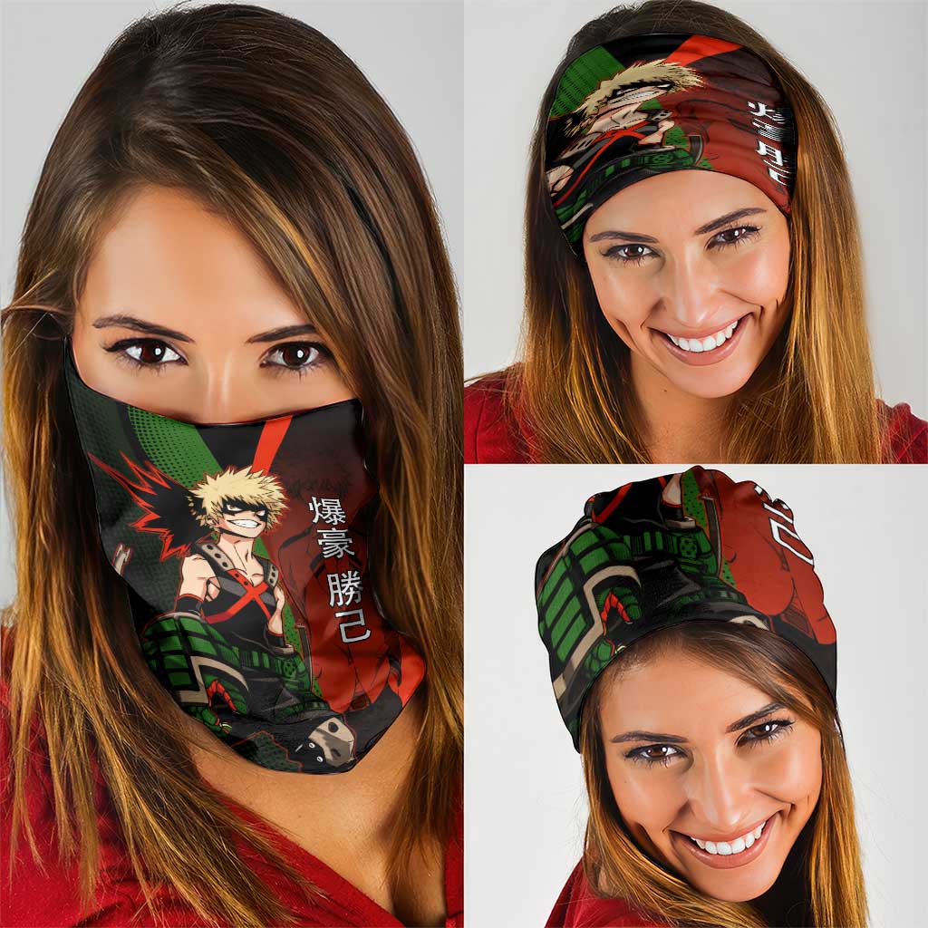 Katsuki Bakugo Dynamight Neck Gaiter Japanese Comic Book Style