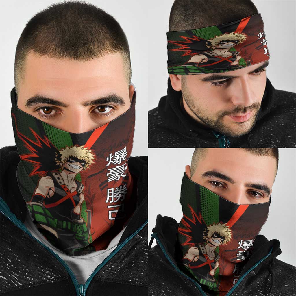 Katsuki Bakugo Dynamight Neck Gaiter Japanese Comic Book Style