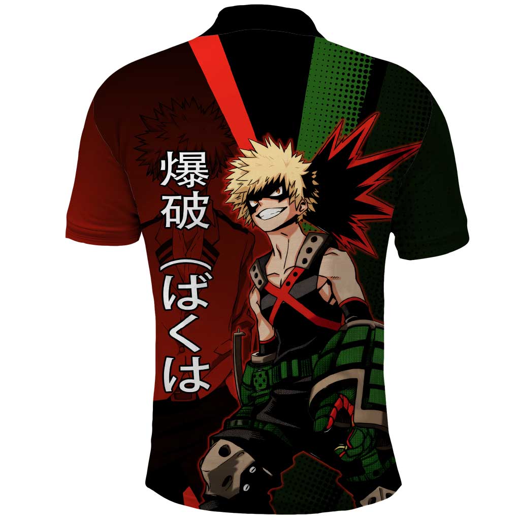 Katsuki Bakugo Dynamight Polo Shirt Japanese Comic Book Style