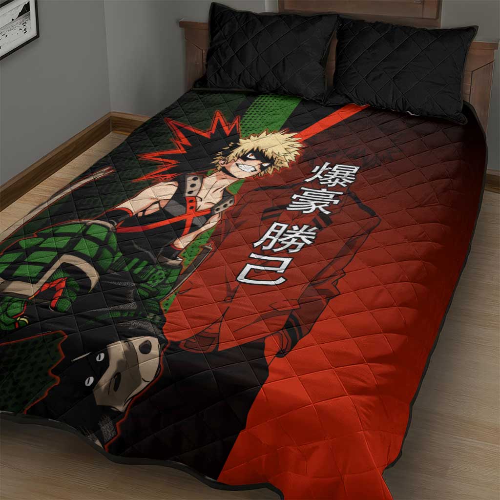 Katsuki Bakugo Dynamight Quilt Bed Set Japanese Comic Book Style