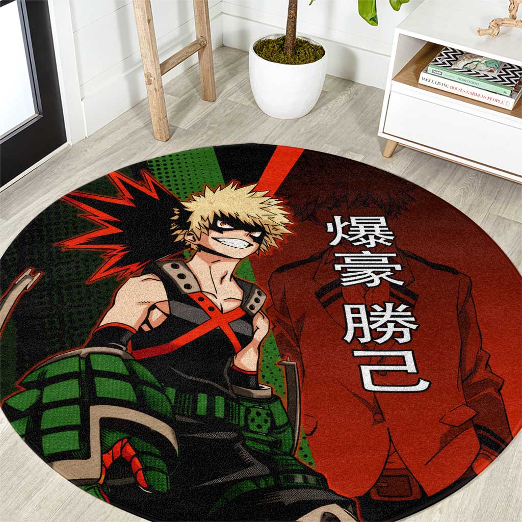 Katsuki Bakugo Dynamight Round Carpet Japanese Comic Book Style