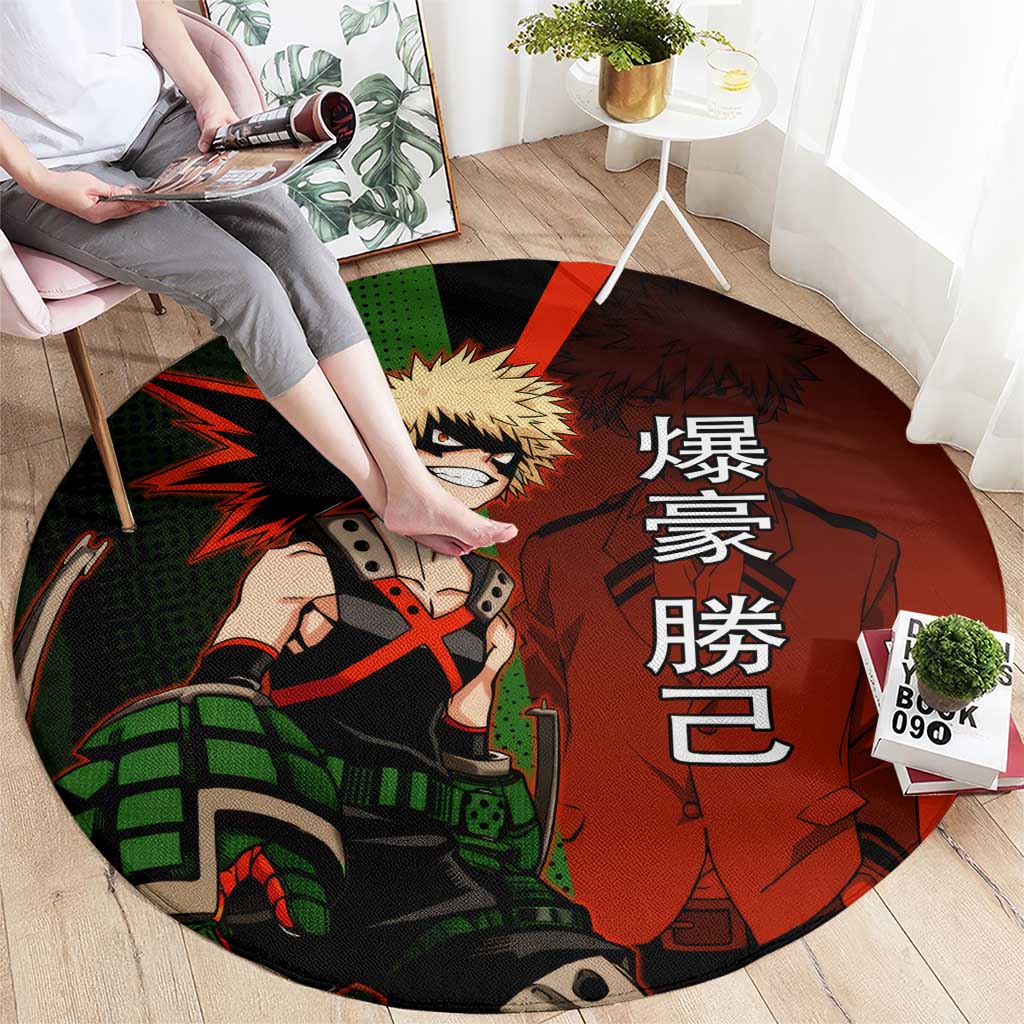 Katsuki Bakugo Dynamight Round Carpet Japanese Comic Book Style