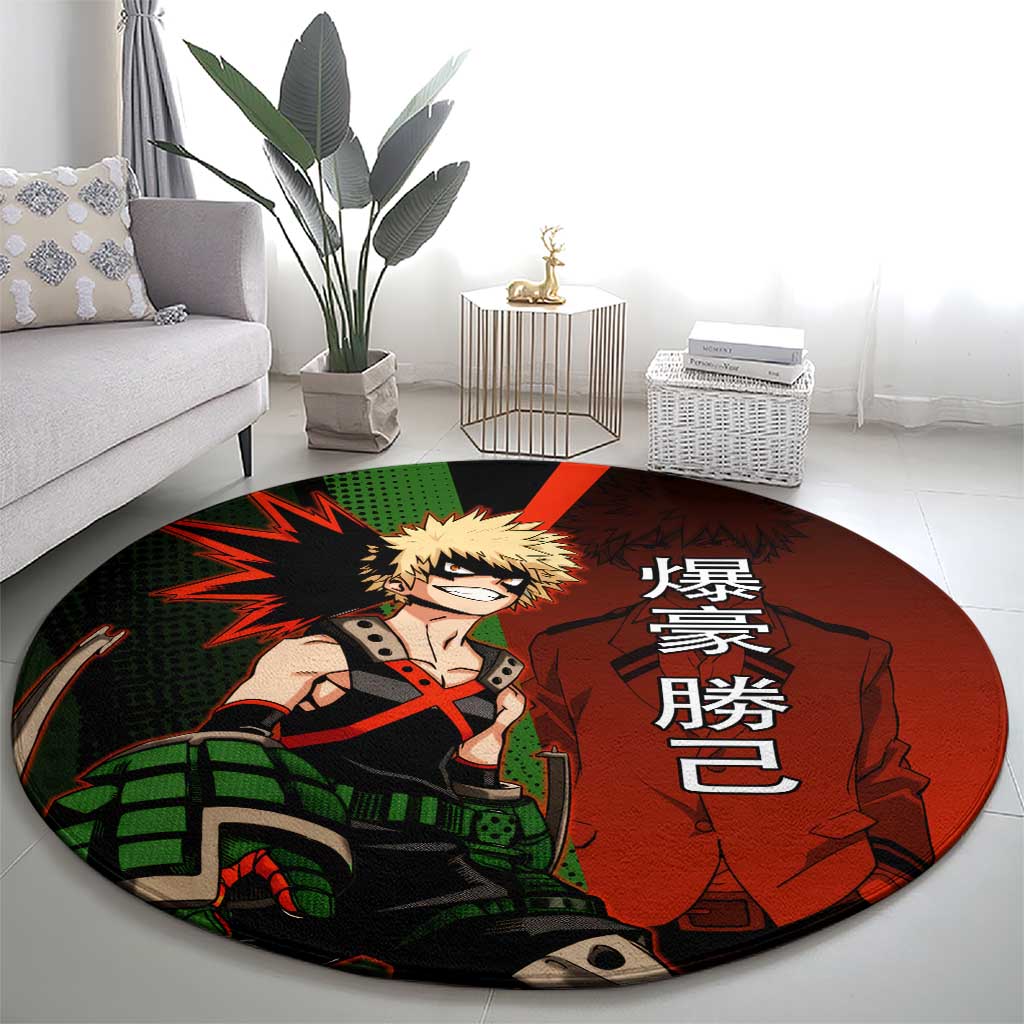 Katsuki Bakugo Dynamight Round Carpet Japanese Comic Book Style