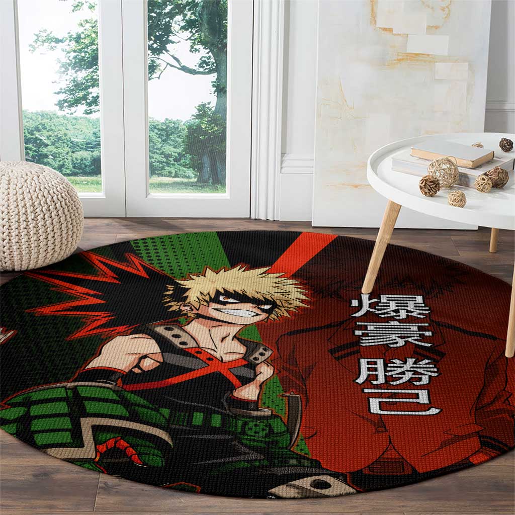 Katsuki Bakugo Dynamight Round Carpet Japanese Comic Book Style