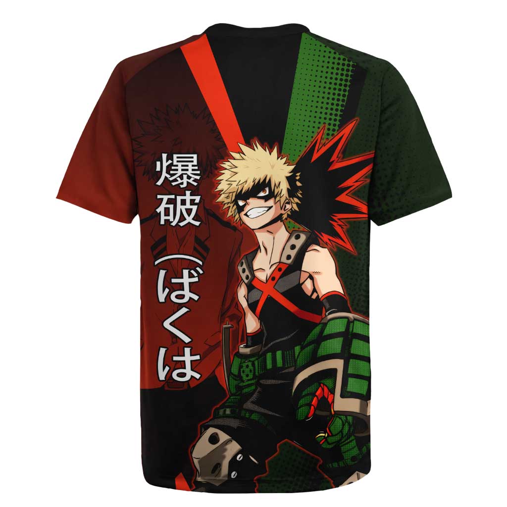 Katsuki Bakugo Dynamight Rugby Jersey Japanese Comic Book Style