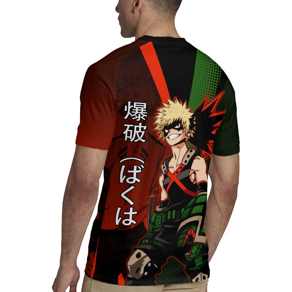 Katsuki Bakugo Dynamight Rugby Jersey Japanese Comic Book Style