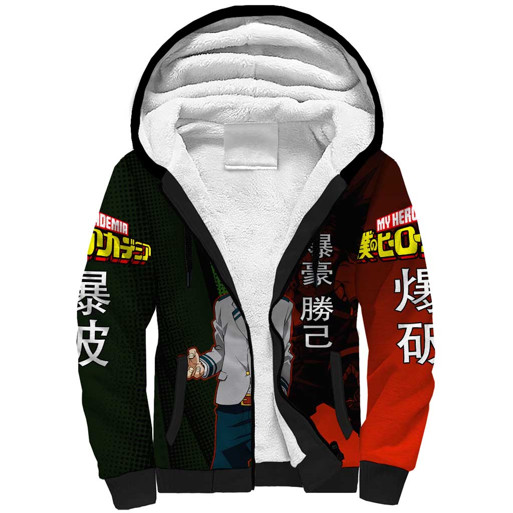 Katsuki Bakugo Dynamight Sherpa Hoodie Japanese Comic Book Style