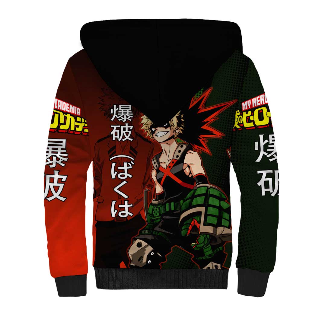 Katsuki Bakugo Dynamight Sherpa Hoodie Japanese Comic Book Style