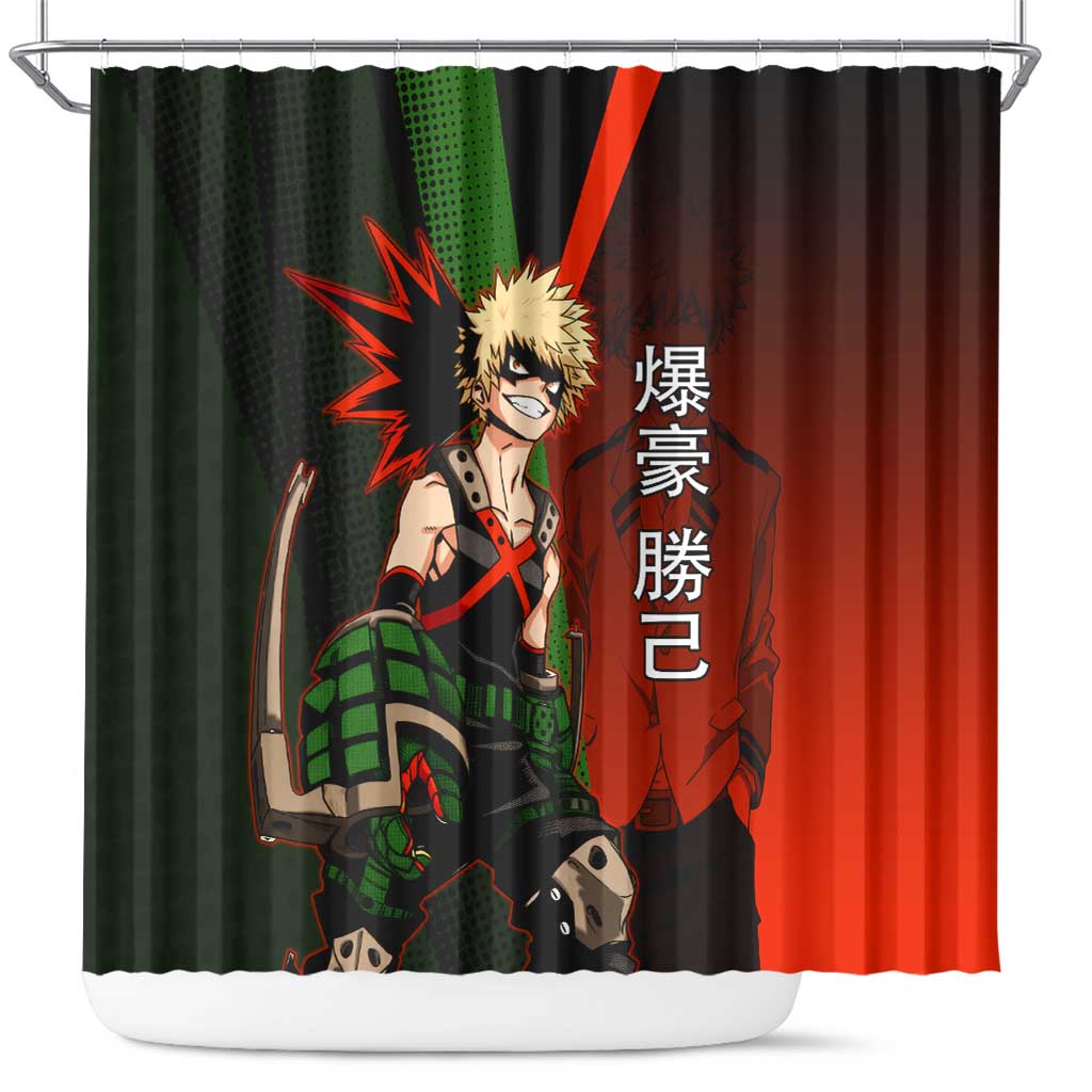 Katsuki Bakugo Dynamight Shower Curtain Japanese Comic Book Style