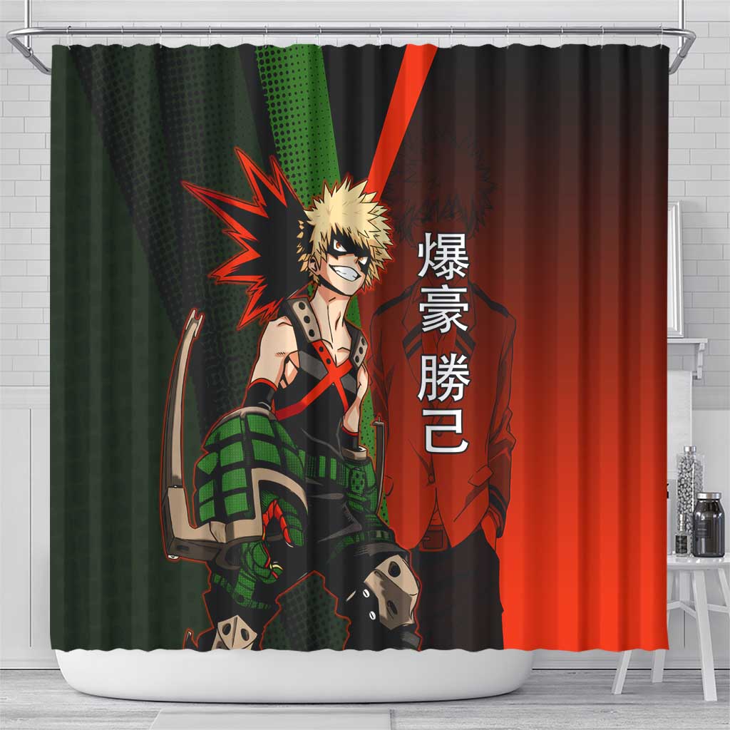 Katsuki Bakugo Dynamight Shower Curtain Japanese Comic Book Style