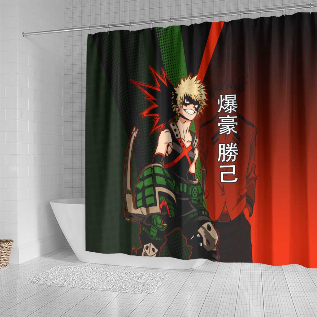 Katsuki Bakugo Dynamight Shower Curtain Japanese Comic Book Style