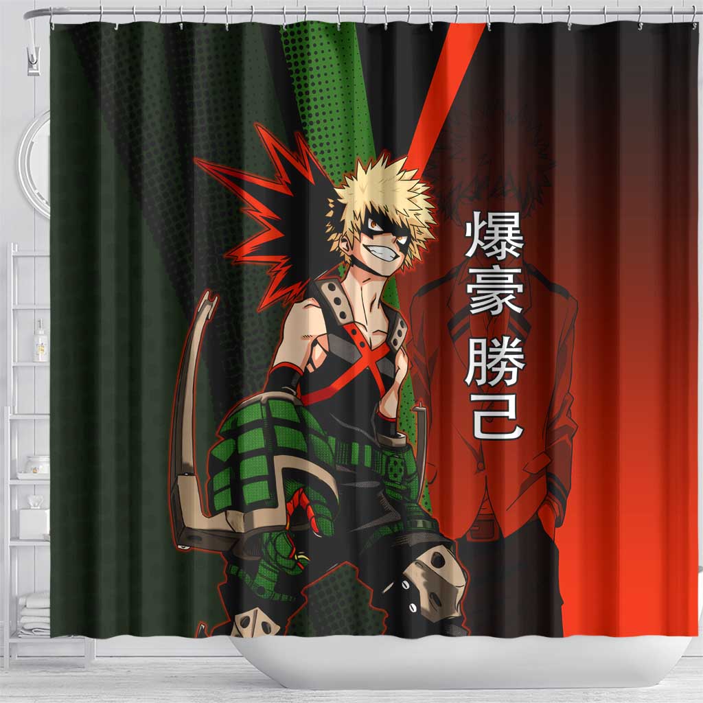 Katsuki Bakugo Dynamight Shower Curtain Japanese Comic Book Style