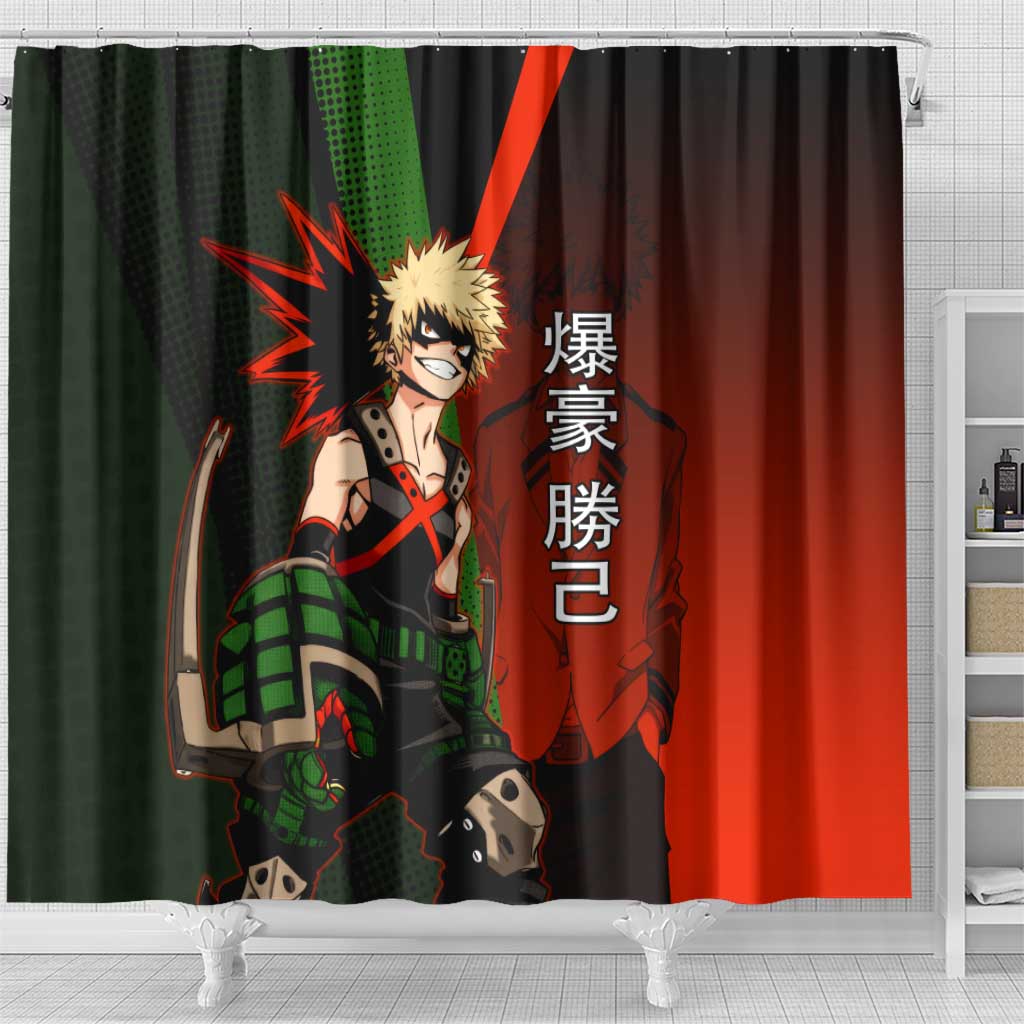Katsuki Bakugo Dynamight Shower Curtain Japanese Comic Book Style