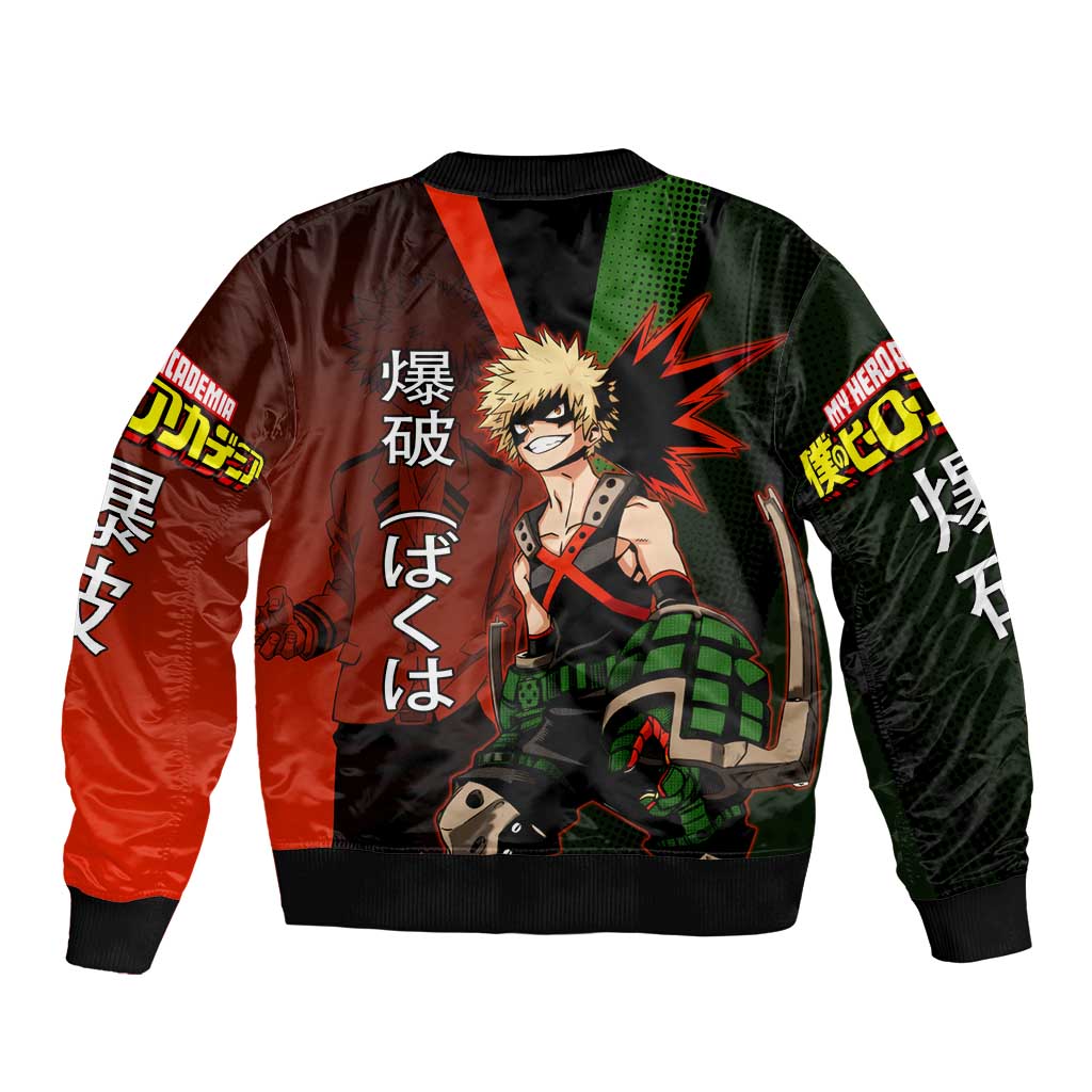 Katsuki Bakugo Dynamight Sleeve Zip Bomber Jacket Japanese Comic Book Style