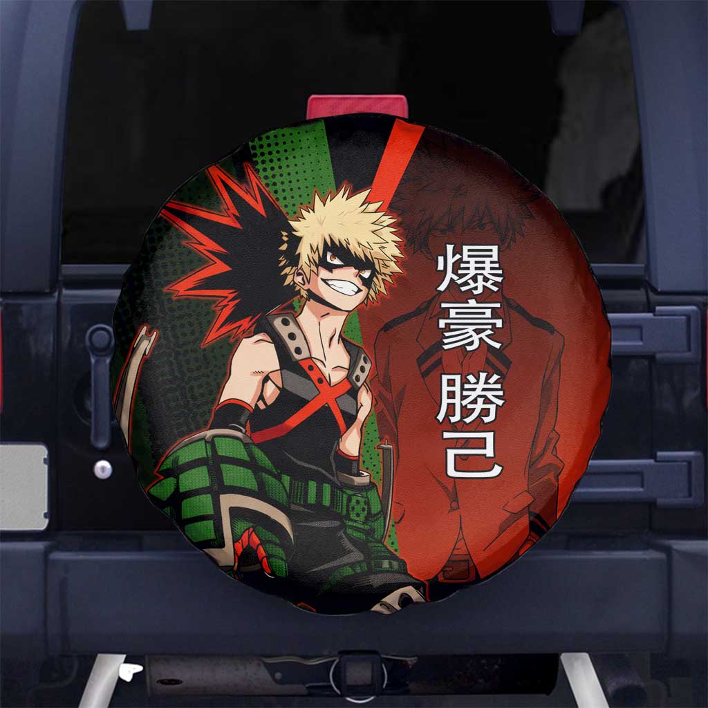 Katsuki Bakugo Dynamight Spare Tire Cover Japanese Comic Book Style
