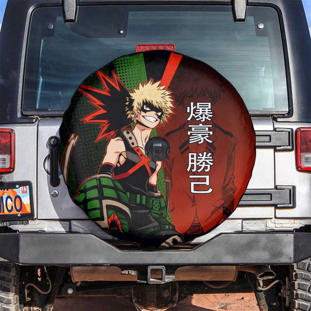 Katsuki Bakugo Dynamight Spare Tire Cover Japanese Comic Book Style