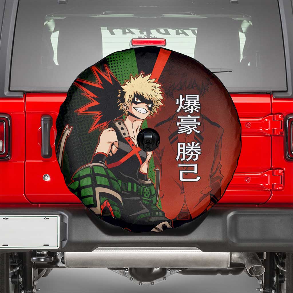 Katsuki Bakugo Dynamight Spare Tire Cover Japanese Comic Book Style
