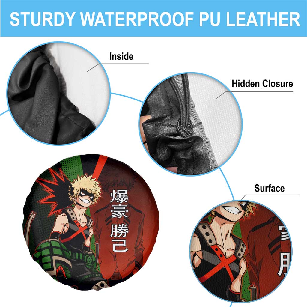 Katsuki Bakugo Dynamight Spare Tire Cover Japanese Comic Book Style