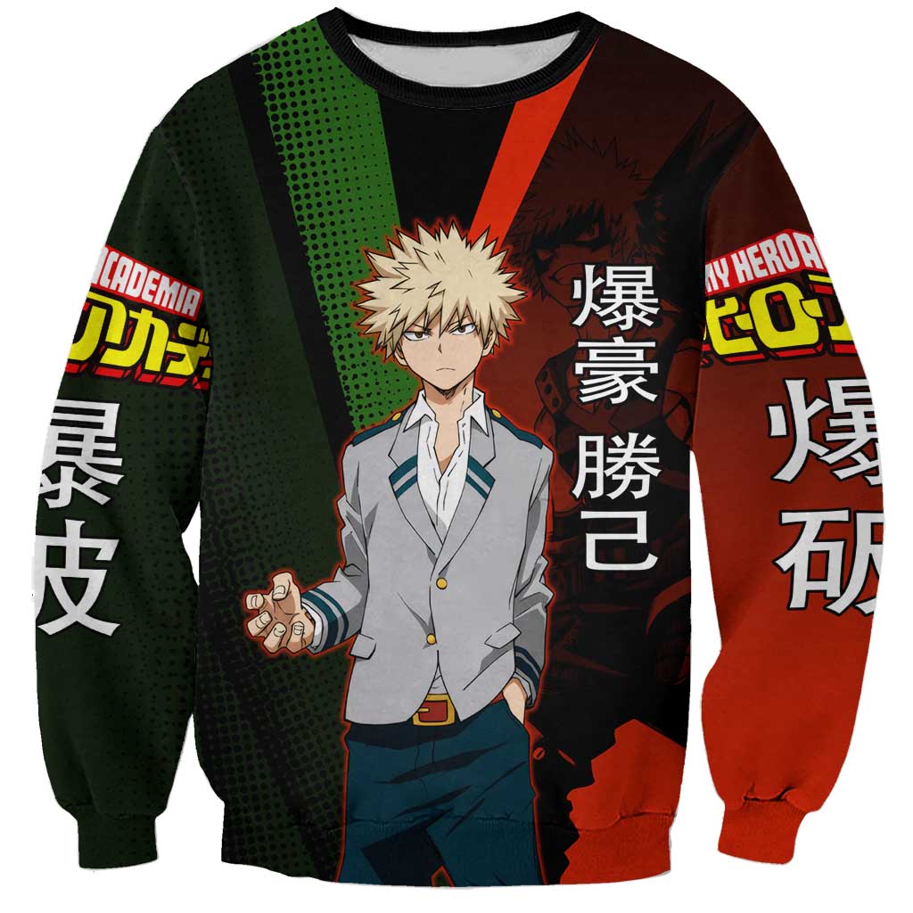 Katsuki Bakugo Dynamight Sweatshirt Japanese Comic Book Style