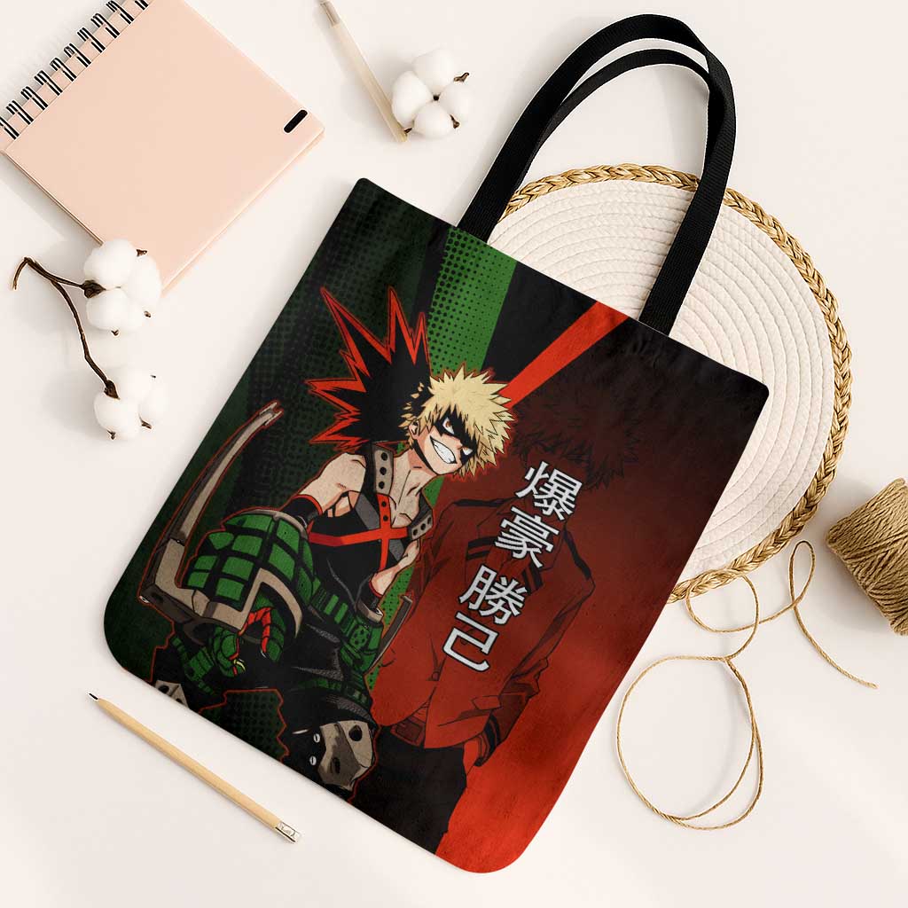 Katsuki Bakugo Dynamight Tote Bag Japanese Comic Book Style